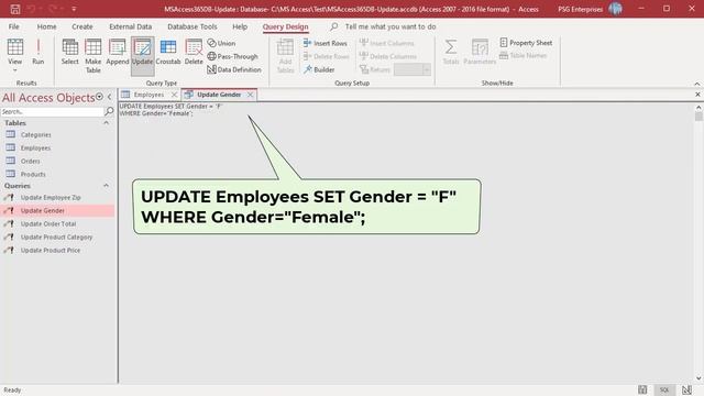 Update Query using SQL in MS Access - Office 365 смотреть онлайн