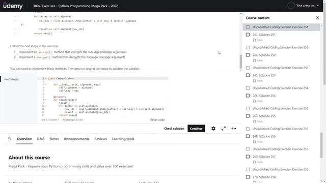 300+ Exercises - Python Programming Mega Pack - Udemy смотреть онлайн