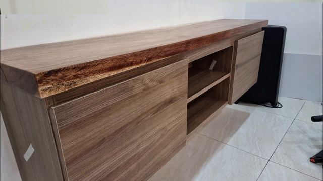 DIY FLUTED WALL PANEL ACACIA TOP TV CONSOLE | Paano maginstall ng fluted panel смотреть онлайн