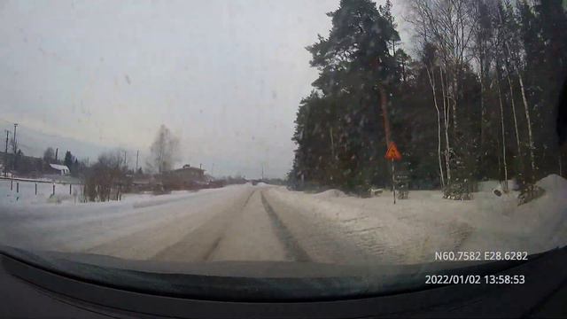 Driving in Leningrad region: Выборг - Лужайка 02/01/2022 (timelapse 4x) смотреть онлайн