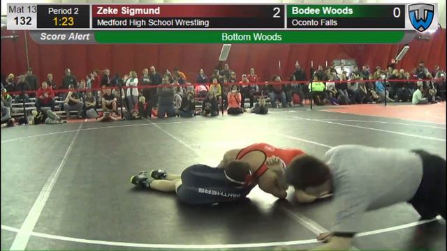 132 Zeke Sigmund Medford High School Wrestling vs Bodee Woods Oconto Falls 6475790104 смотреть онлайн