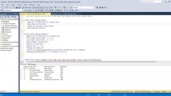 5)Primary Key-Foreign Key-Insert values into table in Ms SQL server