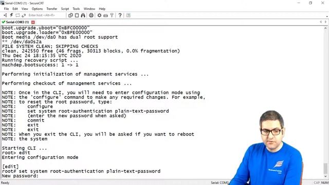 Root password recovery on Juniper смотреть онлайн