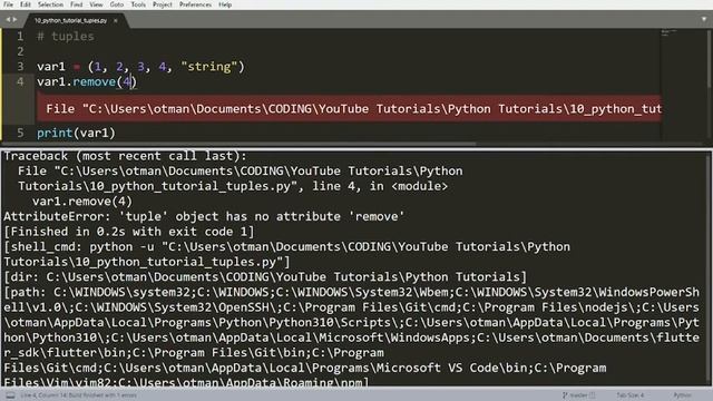 Python Tutorial #10 || Tuples смотреть онлайн