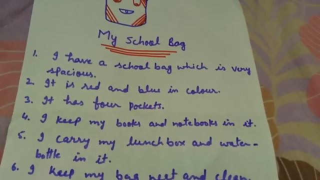 Lines/paragraph/essay on"My school bag". In easy sentences. Let's Learn English and Paragraphs. смотреть онлайн