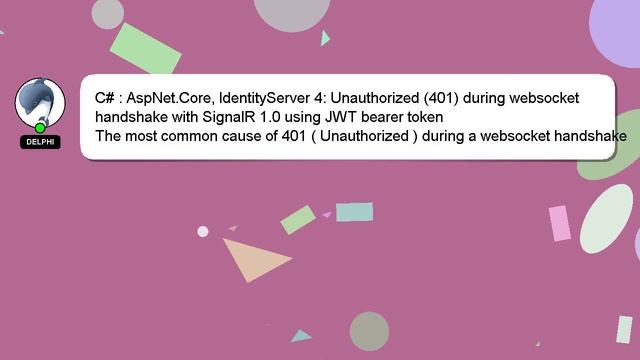 C# : AspNet.Core, IdentityServer 4: Unauthorized (401) during websocket handshake with SignalR 1.0 смотреть онлайн