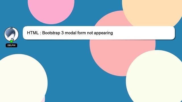 HTML : Bootstrap 3 modal form not appearing смотреть онлайн