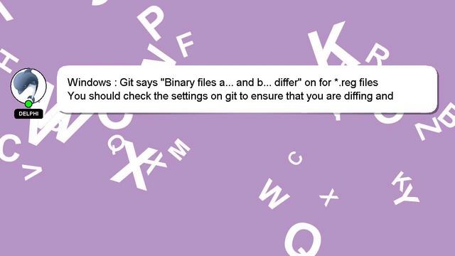 Windows : Git says "Binary files a... and b... differ" on for *.reg files смотреть онлайн