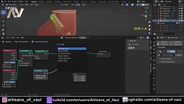 Creating weld beads in Blender using geometry nodes смотреть онлайн