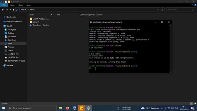 Tutorial Sinkronisasi folder lokal ke Github dengan git command смотреть онлайн