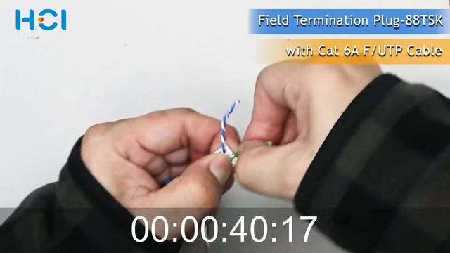 Fast Termination of Cat 6A Shielded Field Terminable Plug (w/FTP cable) смотреть онлайн