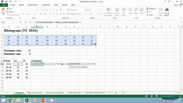 #1 Histogram in Microsoft Excel: Statistics Practical for BBA смотреть онлайн