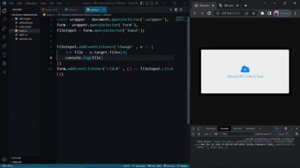 Create QR Code Scanner Or Reader using html, css and javascript