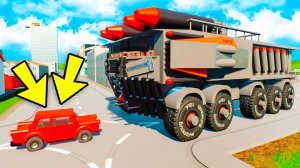 ОГРОМНЫЙ МОНСТР С МОЩНЫМИ РАКЕТАМИ ПРОТИВ МАЛЕНЬКОЙ ЛЕГО ТАЧКИ! КОШКИ МЫШКИ В БРИК РИГС (Brick Rigs)