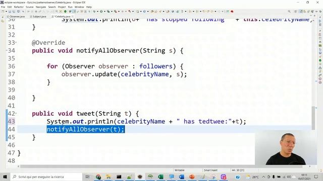 Pattern Observer in Java смотреть онлайн