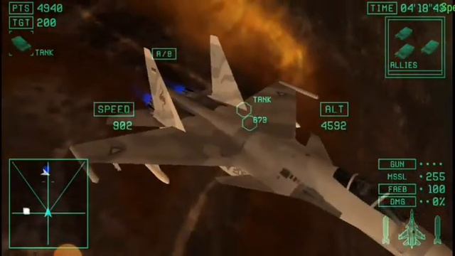 ace combat x gameplay: su-37 terminator ofnir (1995) improved mod