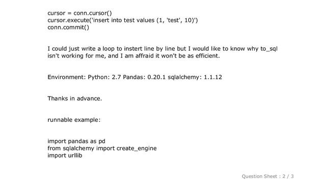 Pandas : to_sql pandas data frame into SQL server error: DatabaseError смотреть онлайн