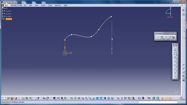 Catia V5 Tutorials|Wireframe And Surface Design|Multi Section Surface|3 Guide Curves