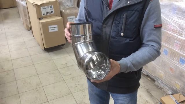 Дымоход. Отвод ф115 90гр. 0,5мм смотреть онлайн