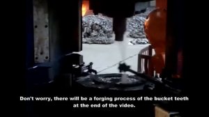 Процесс ковки зубьев кованого ковша на ковочном прессе с электрическим шнеком