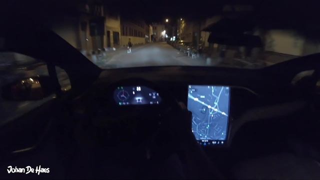 Tesla Model X P100D POV NIGHT test drive смотреть онлайн