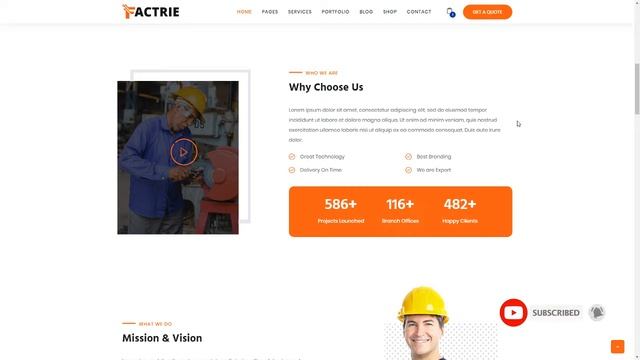 Factrie - Manufacturing amp Industrial Factory WordPress Theme смотреть онлайн