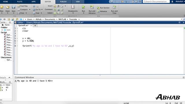 #9 شرح الماتلاب | MATLAB fprintf смотреть онлайн