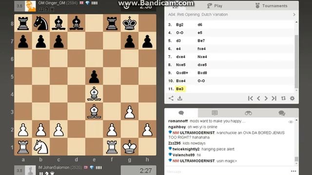 Blitz Chess #31 - GM Simon Williams vs IM Johan Salomon on Chess.com - Part 1 смотреть онлайн