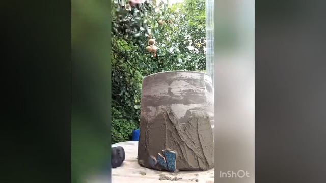 Как сделать кашпо из бетона и плитки быстро и легко смотреть онлайн