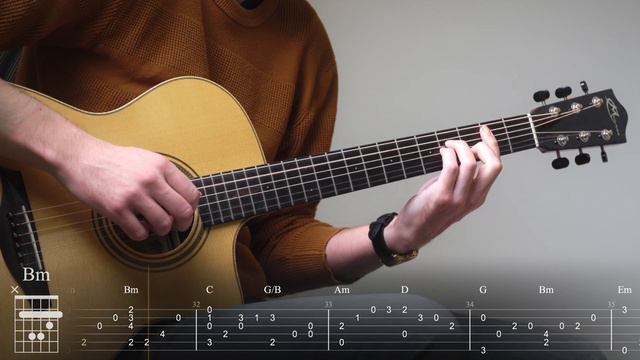 A Town with an Ocean View - Kiki's Delivery Service (fingerstyle guitar) | TABS + Chords смотреть онлайн