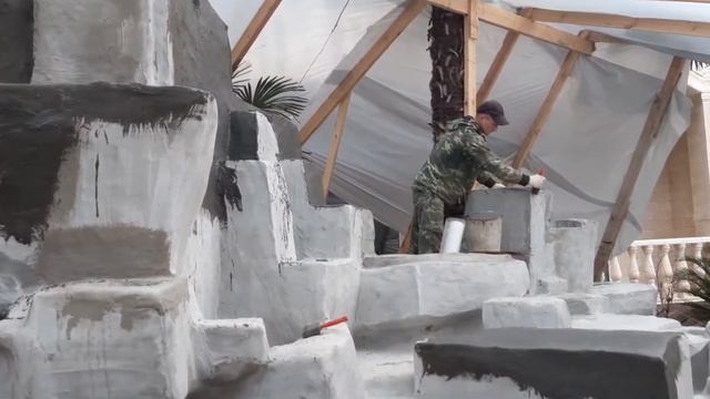 Как правильно делается гидроизоляция на водопаде из Арт бетона. смотреть онлайн