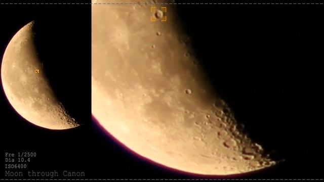 Луна через Canon 1100D. смотреть онлайн