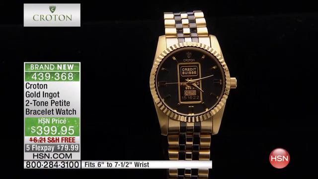 Croton Gold Ingot Petite 2Tone Bracelet Watch смотреть онлайн