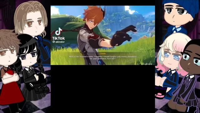 Nevermore ft Tyler react to y/n Childe as New Teacher?Wednesday☂️Genshin Impact react смотреть онлайн