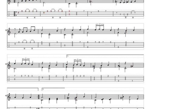 Parisian Waltz Uke Fingerstyle Tabs [By Tatiana Stachak] 烏克麗麗指彈曲譜《如歌的巴黎華爾茲》