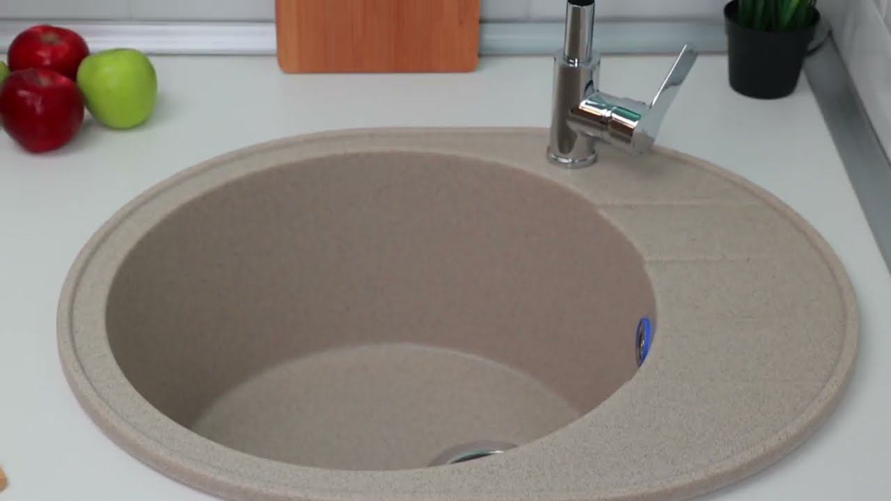 Кухонная мойка из искусственного камня Агна, Alcora, матовая, цвет карамель смотреть онлайн