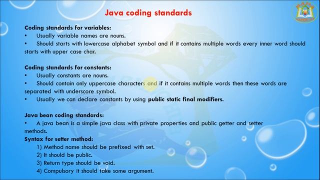 Lesson - 14 : Core Java Basics - Coding Standards In Java Programming Language смотреть онлайн