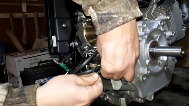 Подключение и запуск двигателя Лифан 190fd15 л.с. с электростартером и катушкой 7 ампер смотреть онлайн