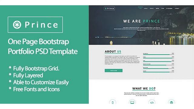 Prince - One Page Bootstrap Portfolio PSD Template | Themeforest Website Templates and Themes смотреть онлайн