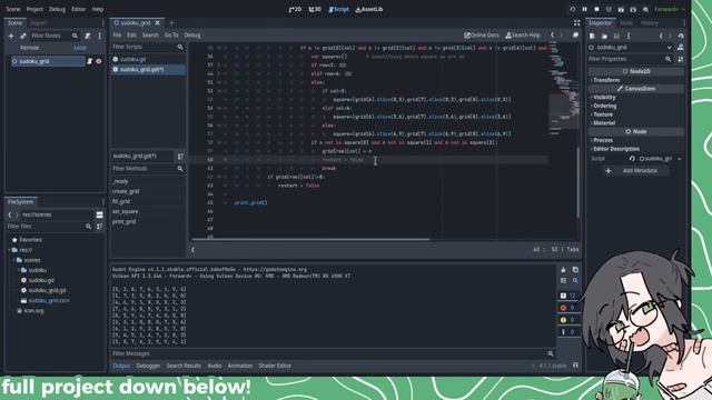 MAKING A SUDOKU GAME IN GODOT 4 [PART 1 // GENERATING THE GRID] [coding timelapse] смотреть онлайн