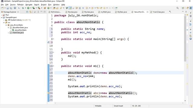 Java Non-static method & object смотреть онлайн