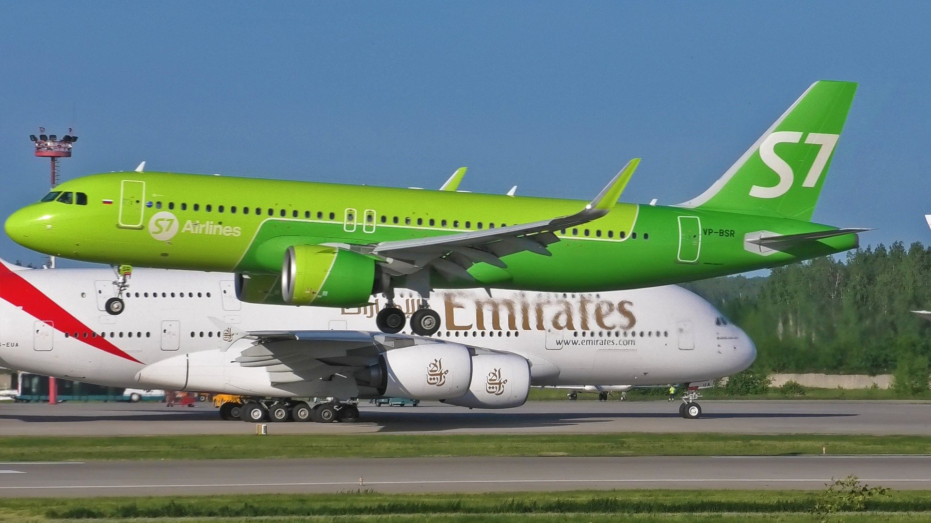 Часть 3 из 3. Споттинг в Домодедово, 2021, июнь. Emirates A380, Uzbekistan, Ural Airlines, S7.