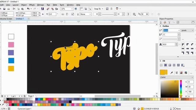 Retro text effect in CorelDraw ll Typography in CorelDraw tutorial ll corel draw designs смотреть онлайн