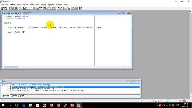 Contoh Benar Penggunaan Tipe Data Boolean `bool` pada Program C++ Examples using Boolean `bool` смотреть онлайн