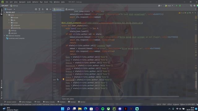 Einen EIGENEN Discord RPG BOT PROGRAMMIEREN | Folge#2 | Stats Command coden 2022 (Python/discord.py смотреть онлайн