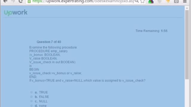 Oracle PL Sql 10g Test -TOP 10% 20% Upwork Test Answers смотреть онлайн