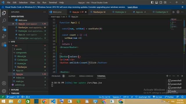Changing State from one component to another | Complete React JS Course For Beginners in Hindi смотреть онлайн