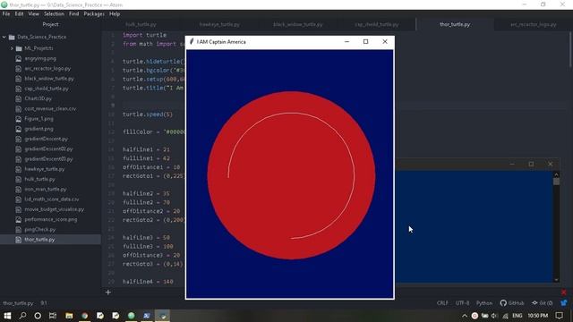 Original 6 Avengers Logos using Python | Turtle Graphics смотреть онлайн