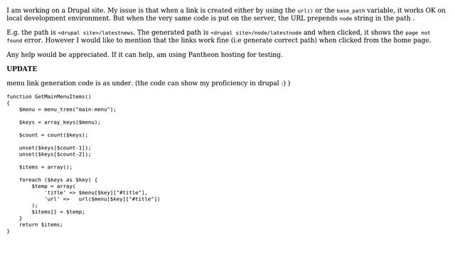 Drupal: Why is Drupal prepending 'node' to the link URL? смотреть онлайн