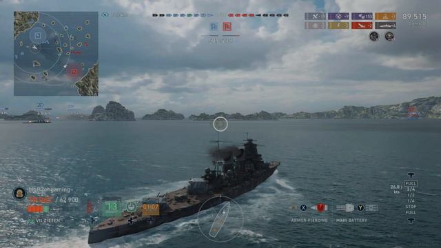 New T7 German Battlecruiser Zieten (World of Warships Legends) смотреть онлайн